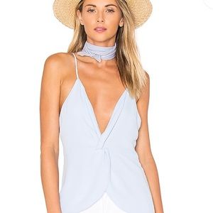 Baby blue strapless top